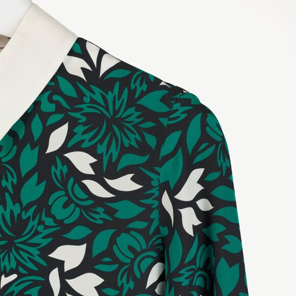 Dorothee Schumacher Green Botanical Print Silk Button Up Collar & Cuff Blouse - Picture 5 of 10